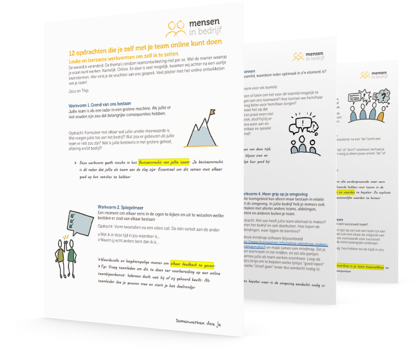 Online werkvormen voor teamontwikkeling 12 werkvormen om met je team aan de slag te gaan